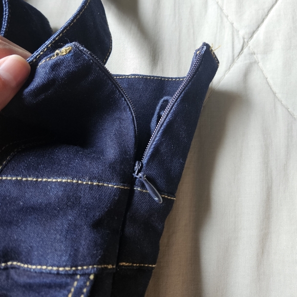 URBAN OUTFITTERS Jenny Denim Bustier Mini Dress Dark Denim Small NWT UO - Picture 8 of 15